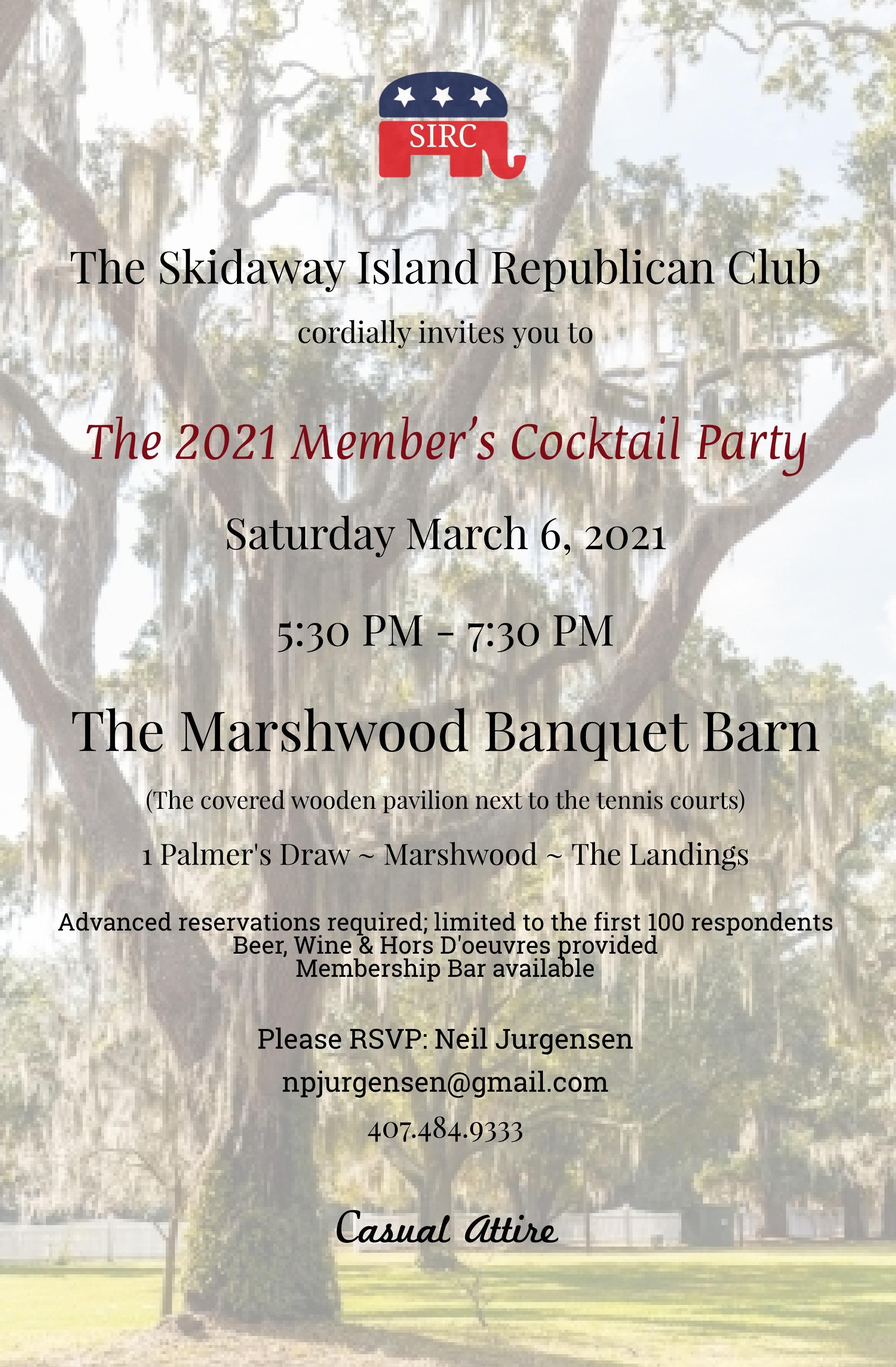 SIRC 2021 Member's Cocktail Party Invitation Announcement